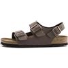Birkenstock Classic Milano Birko-Flor Softfootbed - Sandali unisex - adulto, Marrone (Mocca Nubuk), 37 (Stretta)