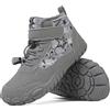 HICKMONBER Bambini Barefoot Stivali Invernali con Pianta Larga,Unisex-Bambini e Ragazzi Scarpe da Escursionismo Antiscivolo,Impermeabili Caloroso Mid Stivali da Neve Trekking Shoes Gr.28-38 EU