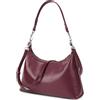MoreFarther Borsa a Tracolla in Suede e Vera Pelle, Doppio Lato con Tracolla Regolabile (come Borsa a Spalla), Elegante per Tutti i Giorni, Shopping e Viaggio