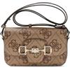GUESS borsa a tracolla Janie Logo Convertible Xbody Flap Latte Logo marrone chiaro