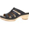 Dansko Lyndi Slide Sandals for Women - Caged-Style Design with Leather Uppers and Lightweight Rubber Outsole Black 7.5-8 M US