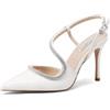 QUEEN HELENA Décolleté a Fascia Incrociata con Strass Scarpe a Punta Chiusa Eleganti Donna K3292