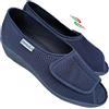 EMANUELA PANTOFOLE DONNA scarpe a strappo largo estive LILLY in tela traforata - punta aperta comode e lavabili made in italy (blu, 37, Sistema Taglie Calzature EU, Adulto, Donna, Numero, Media, 37)
