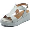 Stonefly 223717 Parky 36 Birch White Sandali per Donna in Pelle Bianca con Fibbia (Taglia 35)