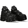 New Rock Stivaletti Suola Viti 2023 Stivaletti TANK Collection Piattaforma Chiusura Velcro Donna Nero Black Woman Ankle Boots Screws M.WALL285-S10