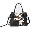 Aileese Borsa da donna in morbida pelle, stile retrò, vintage, con manico superiore, stile casual, con tasca, Stile 3 Nero 2pz, 13 inches