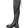 Cult Stivali alti in pelle nera, altezza gambale 52 cm, tacco 4,5 cm (nero, Sistema Taglie Calzature EU, Adulto, Numero, Media, 40)