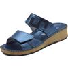 GRÜNLAND il benessere è naturale Grunland Palo CI3615 Blu Ciabatte Confort per Donna in Pelle con Doppia Regolazione a Strappo