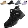 Bawalon Impermeabile Scarpe Antinfortunistiche Alte Uomo Donna Leggere Scarponi Antinfortunistiche Stivaletti da Lavoro con Punta in Acciaio Nero 43 EU