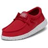 HEYDUDE Hey Dude Wally Youth Slub Canvas, Moccasin Bambini e ragazzi, Rosso, 34 EU