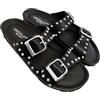 GRÜNLAND il benessere è naturale Grunland ciabatte con borchie donna STELLA DARK sandali ecopelle doppia regolazione con sottopiede anatomico RE-Soft (nero, Sistema Taglie Calzature EU, Adulto, Donna, Numero, Media, 37)