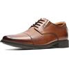 Clarks Tilden Cap, Scarpe con lacci Uomo, Dark Tan Leather, 45 EU