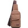 FANDARE Monospalla Uomo Zaino di Tela Borsello Sling Bag Tracolla Sportiva per Viaggio, Campeggio, Hiking - Marrone