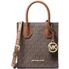 Michael Kors Mercer, Borsa a tracolla extra piccola in pelle martellata, Marrone