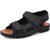Fly Flot Alberobello, Sandali Uomo Stretch in Microfibra, con Strappo Regolabile, Sottopiede Anti-Shock Imbottito in Pelle, Nero, 43 EU