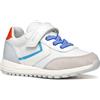 Geox J ALBEN Boy A - Scarpe da Ginnastica Bambino, White/Royal,