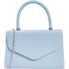 UShopUK Pochette in finta pelle tinta unita con manico superiore, per matrimoni, serate e feste, Blu pallido/Serenity, medium