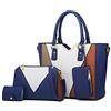 NICOLE & DORIS Moda Borse da Donna Elegante Borsa a Tracolla tipo V Alta capacità Borse Tote da Donna 4 Pezzi Set Blu Navy
