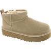 UGG Stivaletti Classici in Pelle Beige con Plateau Ultra Mini