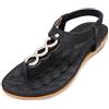 Amissz Sandali Donna Sandalo Estive Eleganti Scarpe Bassi Eleganti Strass Decorato Comodi Piatto Infradito da Mare