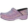 Dansko Zoccoli da donna con glitter professionali, suola a bilanciere e supporto per arco plantare per il massimo comfort, tomaia lucida ed elegante con glitter, Lilla, 6.5-7