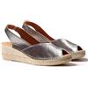 Toni Pons Espadrillas da Donna con Zeppa in Pelle - BERNIA-P - Acciaio, 37 EU