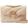 Pinko Donna Borsa A Tracolla 100038A0F2 Pelle Beige Taglia Unica