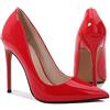 WOkismD - Décolleté da donna in pelle verniciata, con punta sexy e tacco alto a spillo, slip on, per feste, matrimoni, balli studenteschi, 12 cm/4,7 pollici