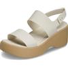 Crocs Sandali Brooklyn Sky da donna, con tacco, frappé/anacardio, 38, Anacardi Frappé, 37/38 EU