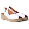 Toni Pons Espadrillas da Donna con Zeppa in Pelle - BERNIA-P - Bianco, 38 EU