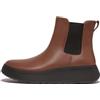 Fitflop Stivali Chelsea Flatform in pelle F-mode da donna, Marrone intenso, 36 EU