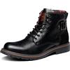 Bruno Marc Stivali da Moto Uomo con Lacci Classici Chukka Boots Biker Scarpe Casual Cerniera Combattimento Tattici Anfibi Stivaletti,Size 40,Nero,SBBO2215M-E