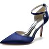 Miyoopark Bridal - Scarpe da sposa da donna in raso con cinturino alla caviglia da sera formali con tacco, 42 EU