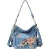 YeFine Borsa in Denim Blu Y2K Casual Per Donne, Piccola Borsa a Tracolla, Portafoglio Con Strass Azzurro, Small