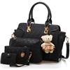 Pahajim Borsa Donna Modo Borsetta Donna Elegante Set Borse 4 pezzi In PU Pelle Tote Bag Tracolla Sacchetto Pochette Portafoglio per Lavoro Shopping