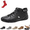 SYT-MD Italian Handmade High Boots for Men, Waterproof Winter Orthopedic Barefoot Hiking Shoes, Casual Chukka Driving Boots(Black,46 EU)