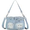 YeFine Borsa in Denim Blu Y2K Per Donne, Forma Gonna Azzurro, Piccola Tracolla Casual, 10.24(L) * 3.15(D) * 6.9(H)
