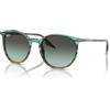 Ray-Ban Rb2204, Occhiali Unisex-Adulto, Blu A Righe Verde/Vintage Blu Sfumato Nero, 51MM