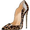 elashe- Scarpe Decolte Donna - 12CM Scarpe col Tacco Pointed Toe - Classiche Scarpe col Tacco Leopardo-A EU37