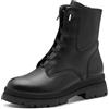 Tamaris Damen Lace Boot Flat 1-25253-45, Stivaletto Donna, Pelle Nera, 37 EU