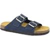 GRÜNLAND il benessere è naturale GRUNLAND BOBO CB3005 Navy Blu Ciabatte Uomo Fasce Pelle BIRK Nabuk 44