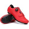 Treer Scarpe Ciclismo Strada Con Blocco Pedale, Unisex MTB Uomo & Donna, Traspiranti da Equitazione Road SPD, Bici 43 EU Rosso