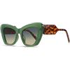 SONISA Occhiali da sole gatto oversize Occhiali da sole DONNA in plastica Montatura bicolore Occhiali da sole moderni e unici da donna Occhiali da gatto, Tartaruga verde, Come l'immagine