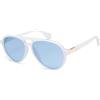 SOJOS Occhiali da sole uomo donna retrò polarizzati occhiali vintage 70 grandi occhiali da sole SJ2501, Bianco / Blu, L