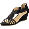 PIZZ ANNU Sandali Donna Estive Con Zeppa Strass Scarpe Eleganti Comodi Sandalo Estivo Ballo Sposa
