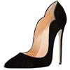 elashe- Scarpe Decolte Donna - 12CM Scarpe col Tacco Pointed Toe - Classiche Scarpe col Tacco Nero-Suede EU41