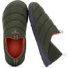 RockDove Pantofole da uomo Pufflite trapuntate bicolore con suola interna ed esterna, Verde cacciatore, 47 EU