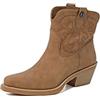 QUEEN HELENA Texani Stivaletti Camperos con Tacco Bassi Cowboy Ricamati a Punta Western Donna X28-102 (Marrone, Sistema Taglie Calzature EU, Adulto, Donna, Numero, Media, 36)