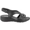 ENVAL SOFT sandalo da donna Charlotte nero con decorazione e zeppa 7777000 (Nero, Sistema Taglie Calzature EU, Adulto, Numero, Media, 38)