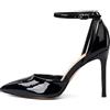 Rio Fiore Scarpe con Tacco, Decollete con Tacco a Spillo, Argento/Bianco/Beige/Nero, 8.5 cm, Ecopelle Verniciata, High Heels, Décolleté a Punta, Cinturino alla Caviglia, 8194